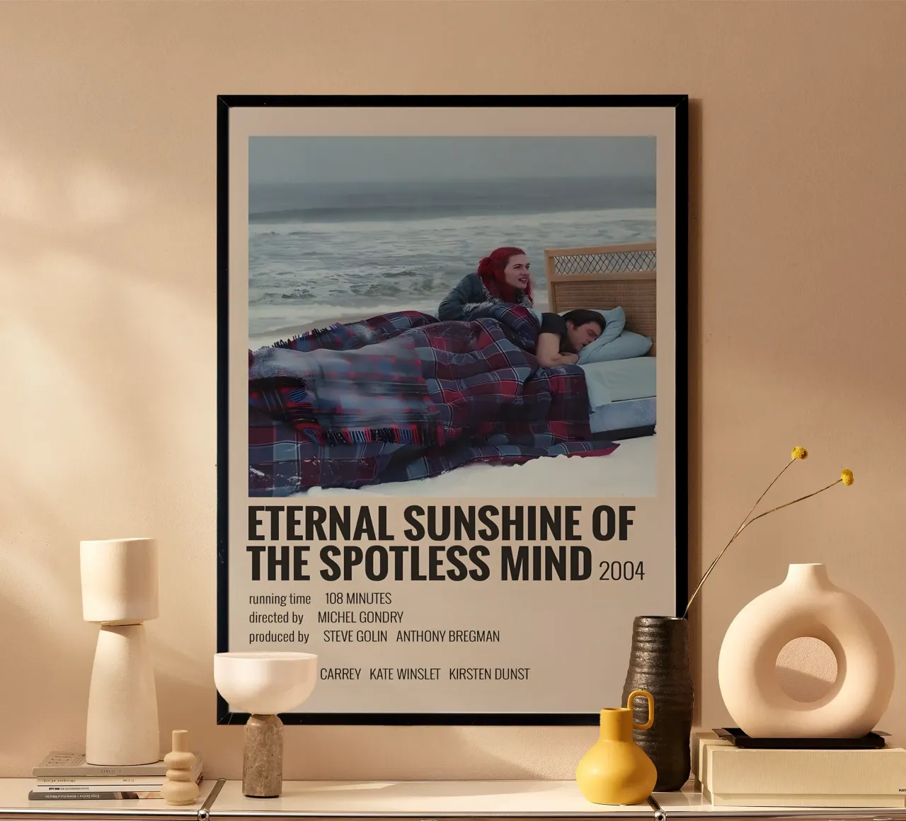 ETERNAL SUNSHINE OF THE SPOTLESS MIND 2004 poster con telaio in legno da MVFminimalist