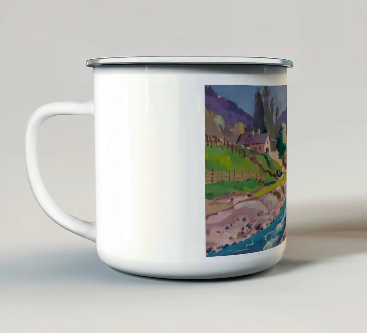 Riverside Flusso Tranquillo tazza in smalto da Celestial Harmony