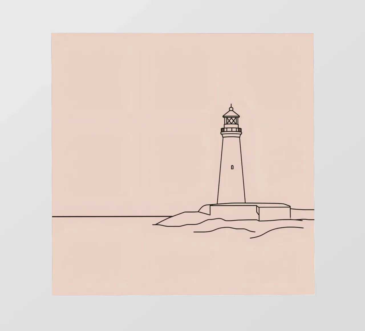 Faro in piedi mare calmo al crepuscolo con dolci onde telo in pvc da DesignDoodle