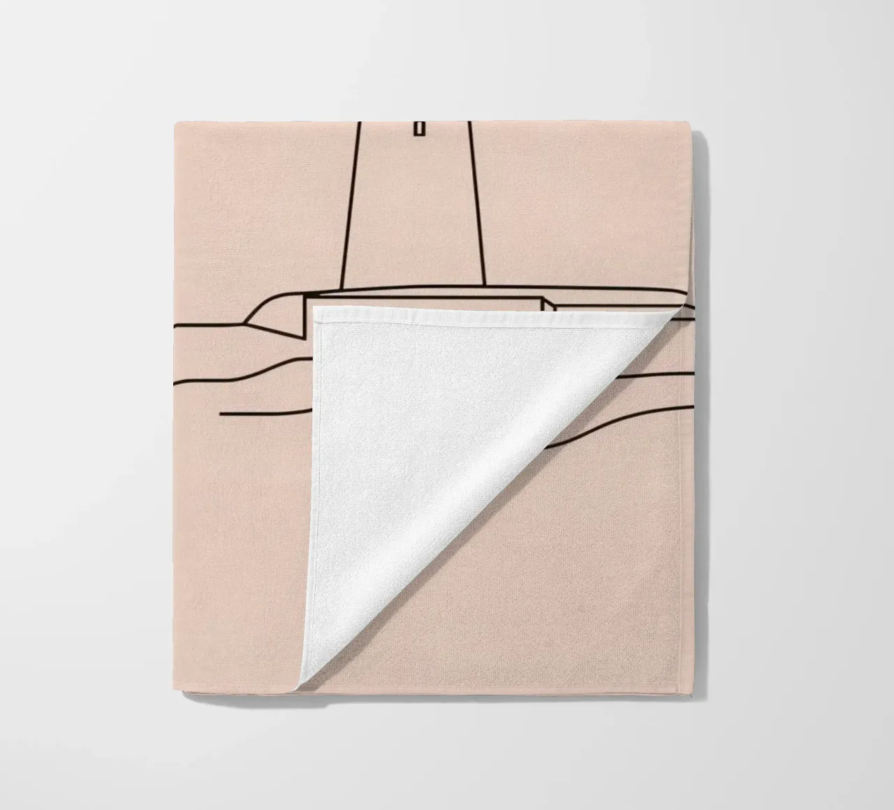 Faro in piedi mare calmo al crepuscolo con dolci onde telo mare da DesignDoodle