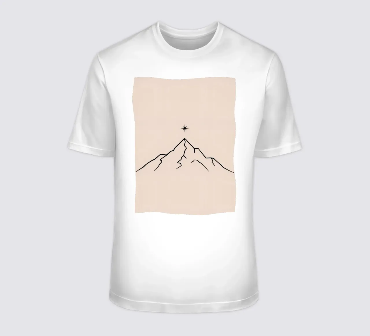 Pico de montaña con una estrella encima en un diseño minimalista camiseta de DesignDoodle