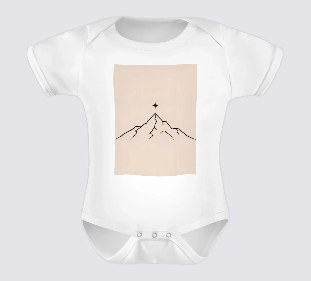 Pico de montaña con una estrella encima en un diseño minimalista body de bebé de DesignDoodle