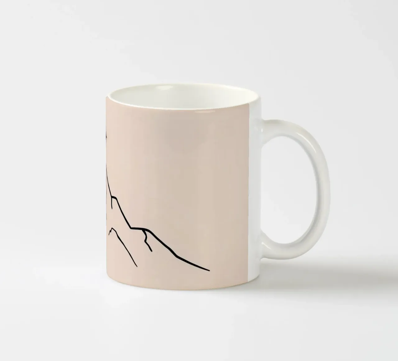 Mountain peak with a star above in a minimalist design ceramic mug by DesignDoodle