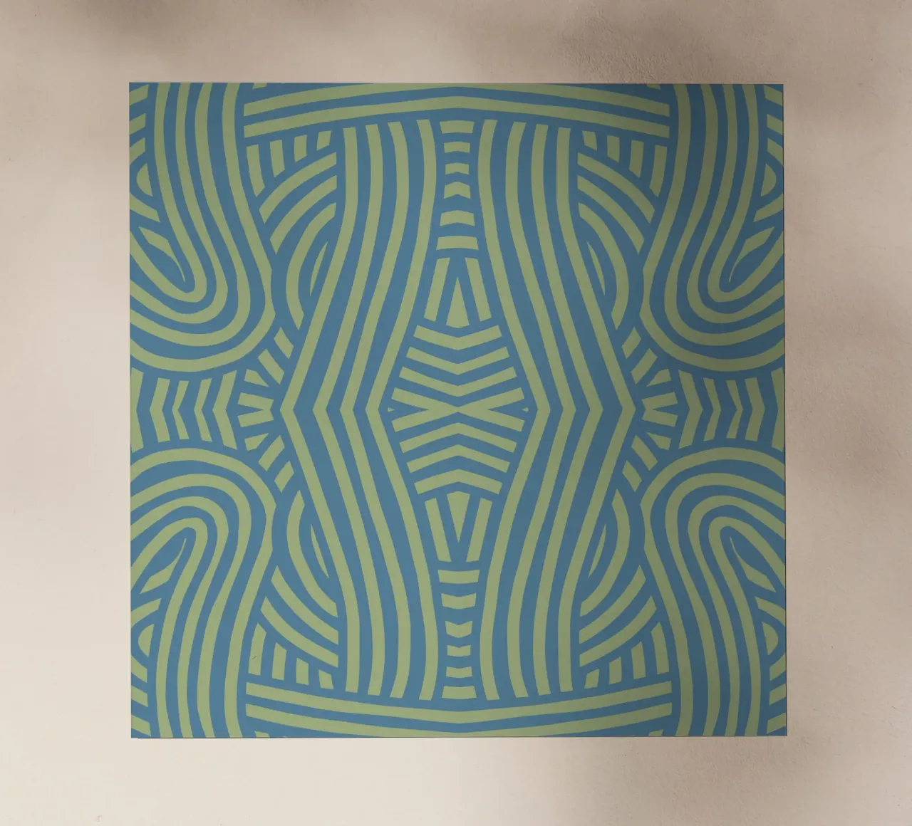 Symmetrical green and grey blue pattern backlit film by Little Dean