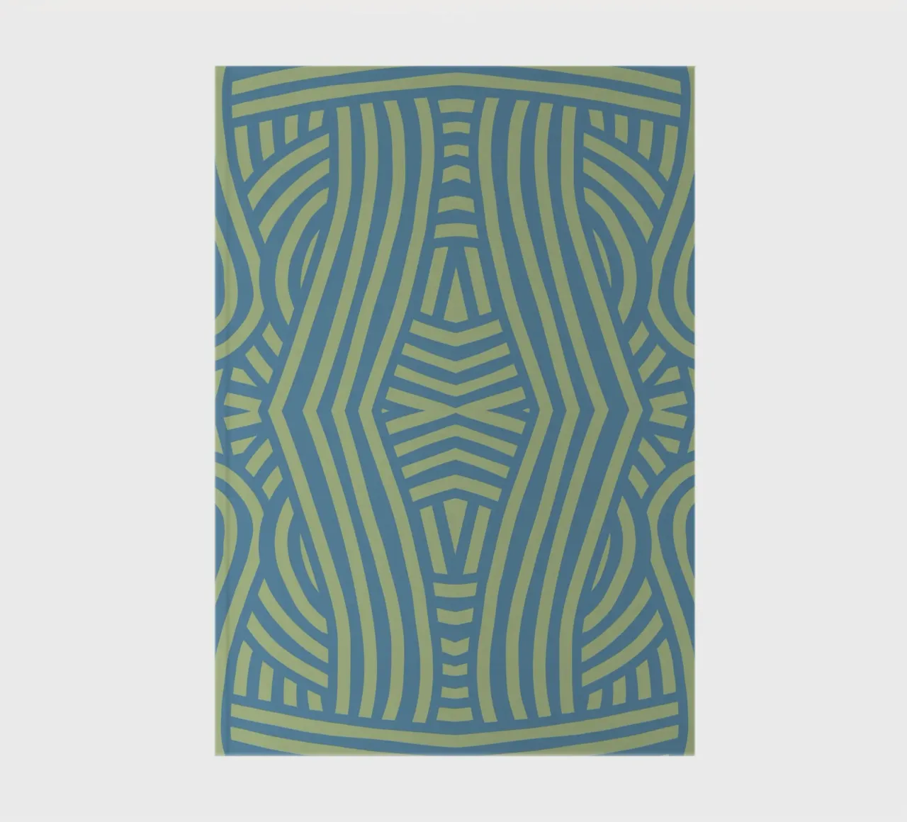 Symmetrical green and grey blue pattern notebook by Little Dean