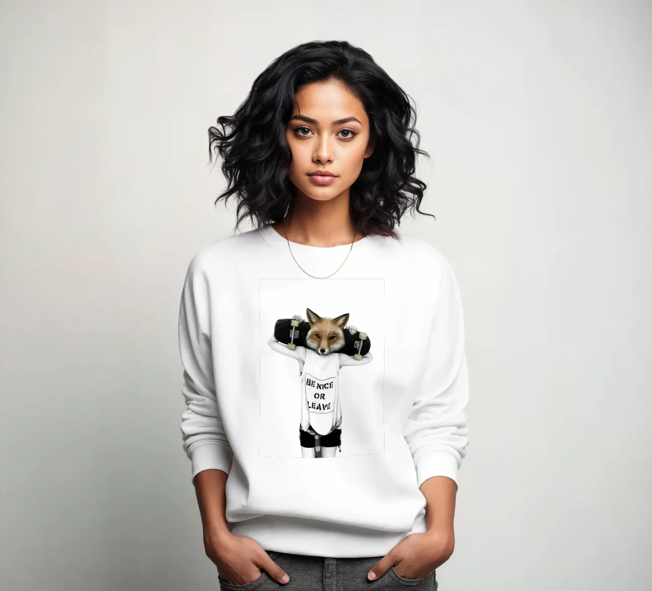Wees aardig of vertrek sweatshirt van kichirou