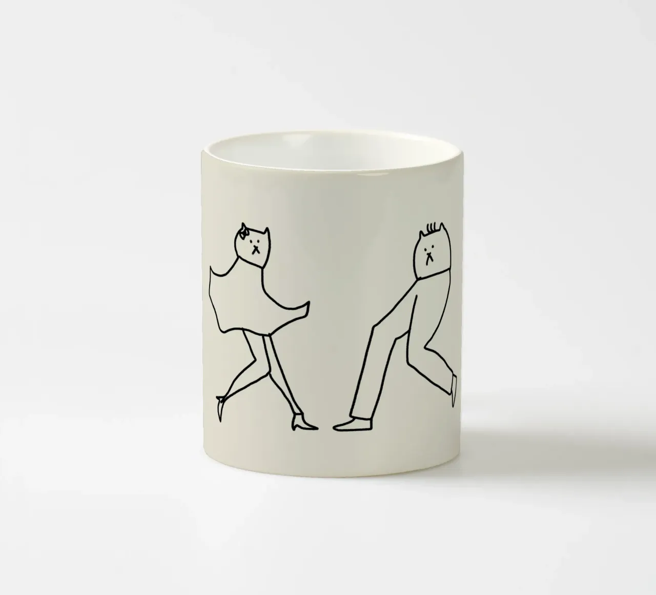 Gatti ballerini 2 tazza in ceramica da Little Dean
