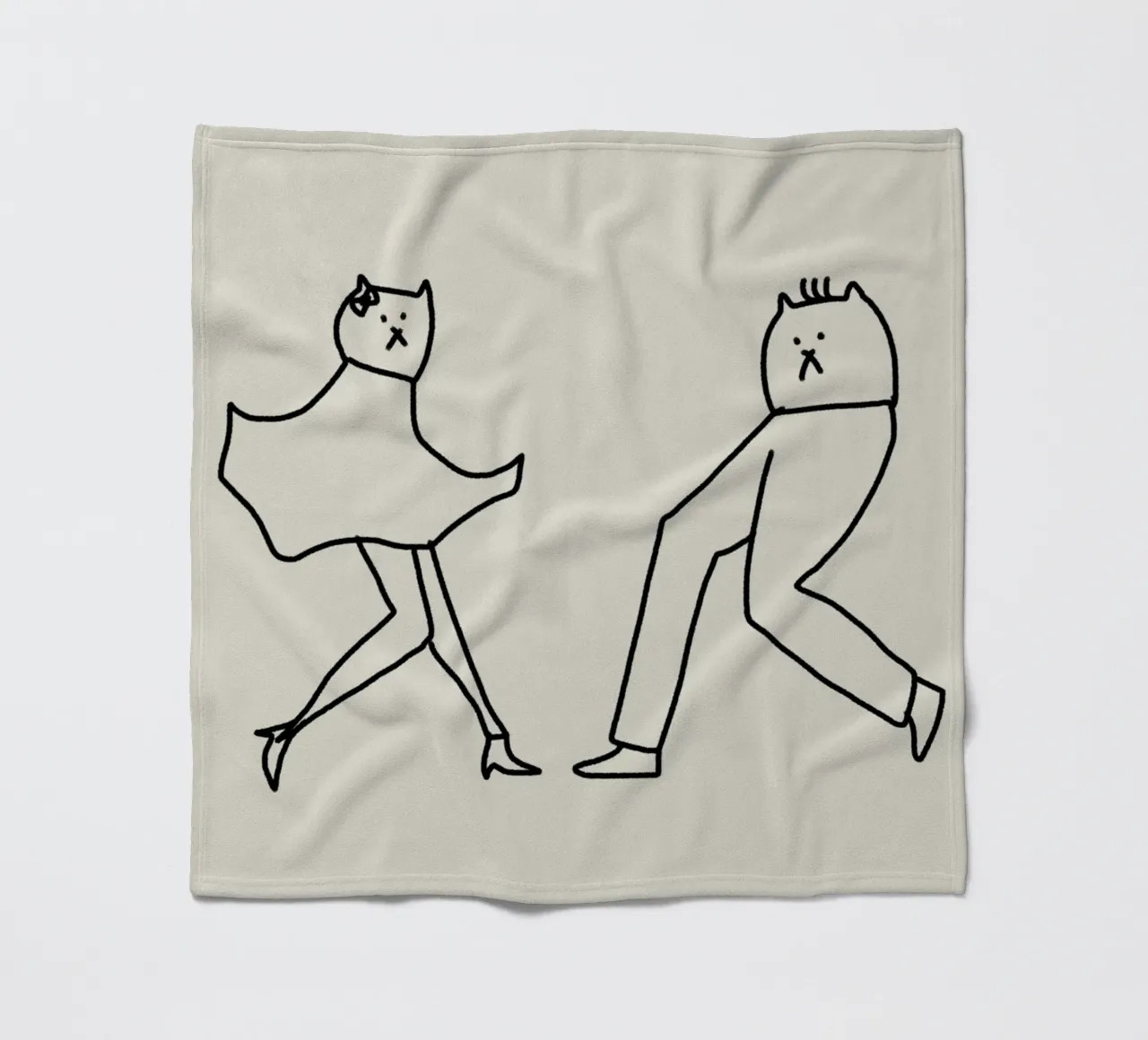 Dansende katten 2 fleecedeken van Little Dean