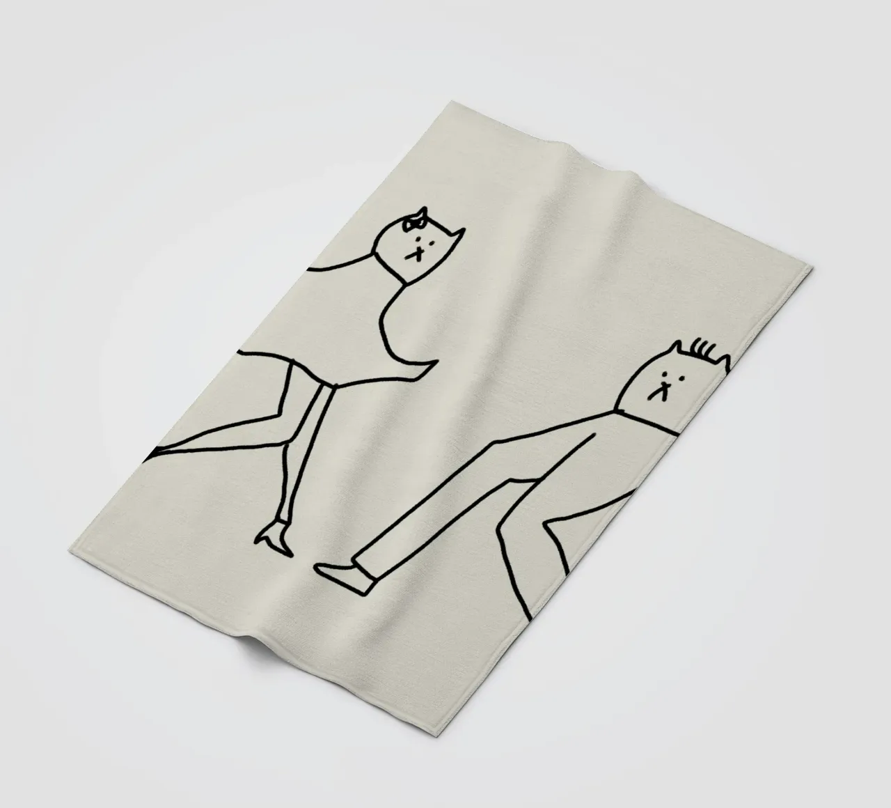 Dansende katten 2 fleecedeken van Little Dean