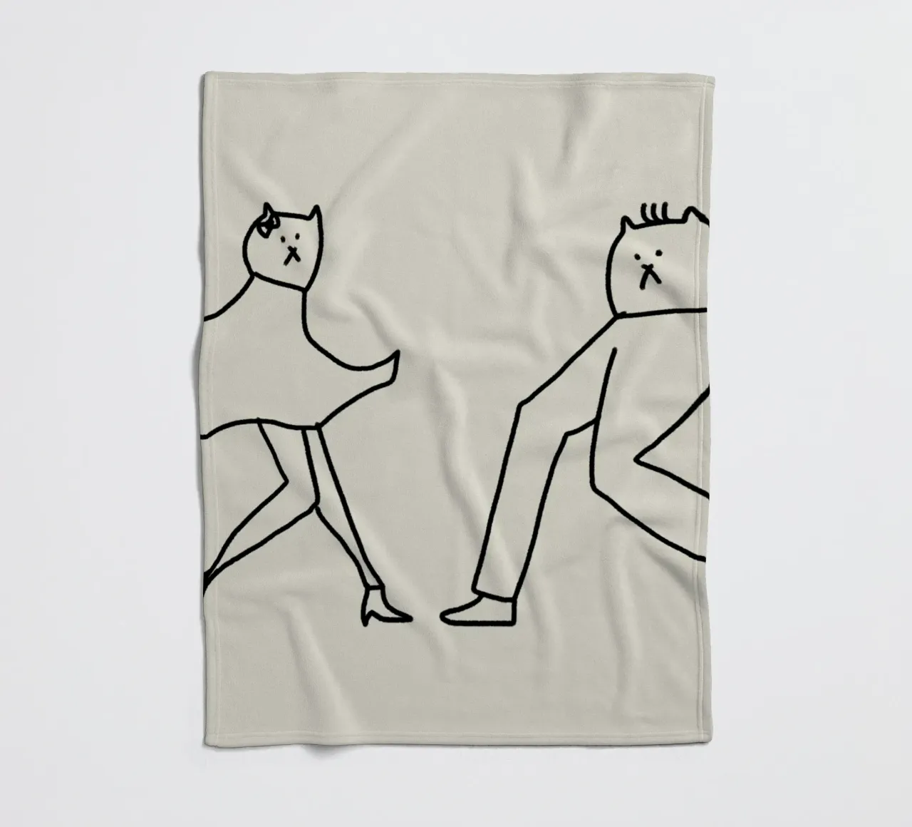 Dansende katten 2 fleecedeken van Little Dean