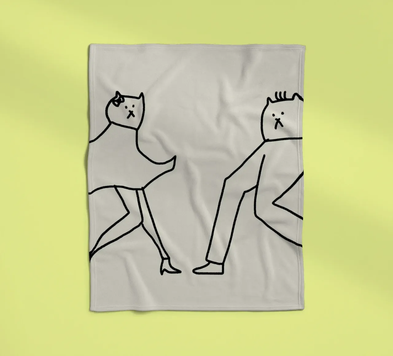 Dansende katten 2 fleecedeken van Little Dean