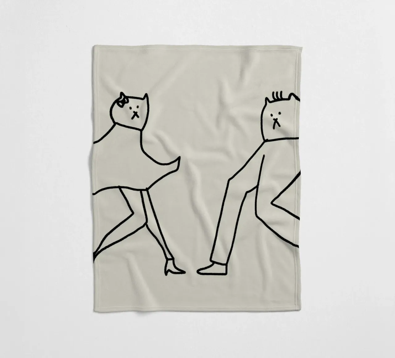 Dansende katten 2 fleecedeken van Little Dean