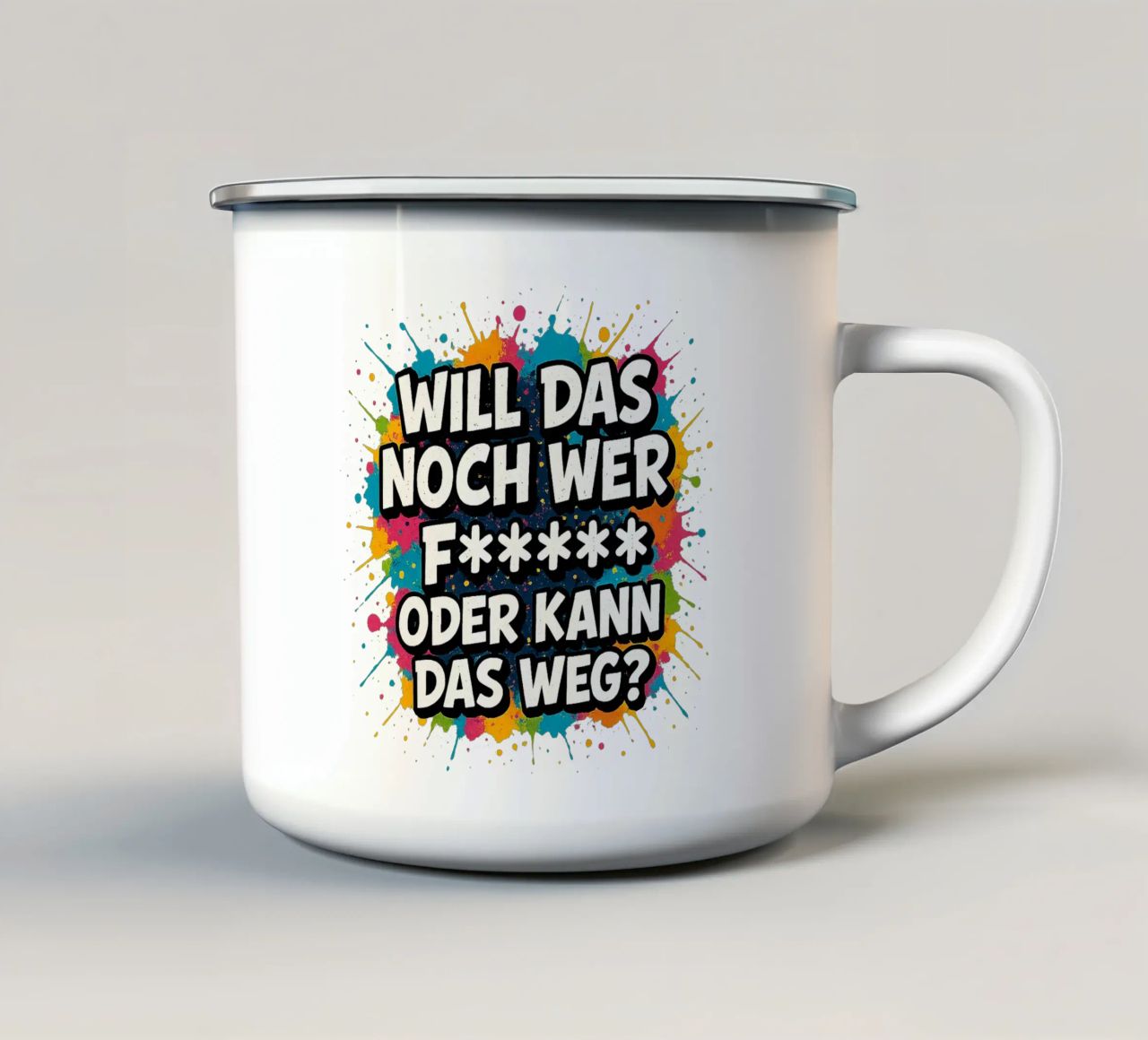 WILL DAS NOCH WER F***** ODER KANN DAS WEG? tazza in smalto da Vintage Van Gogh
