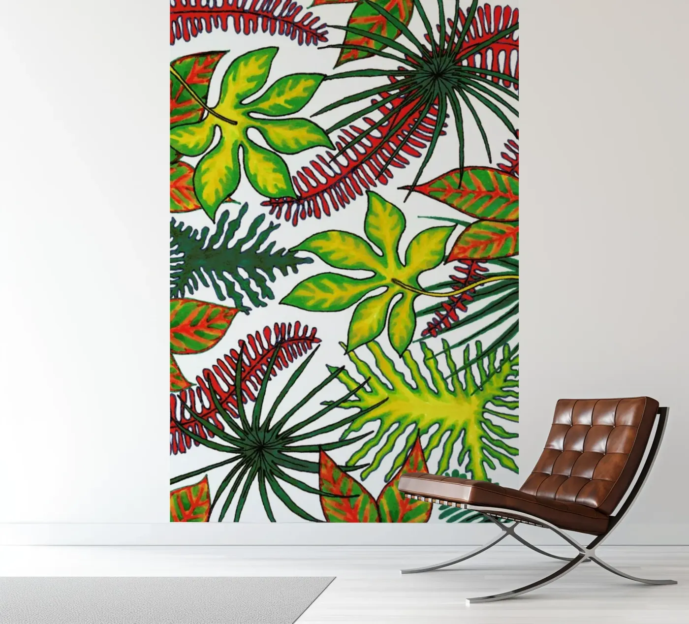 Florida Flora Pattern fotobehang van KP Design