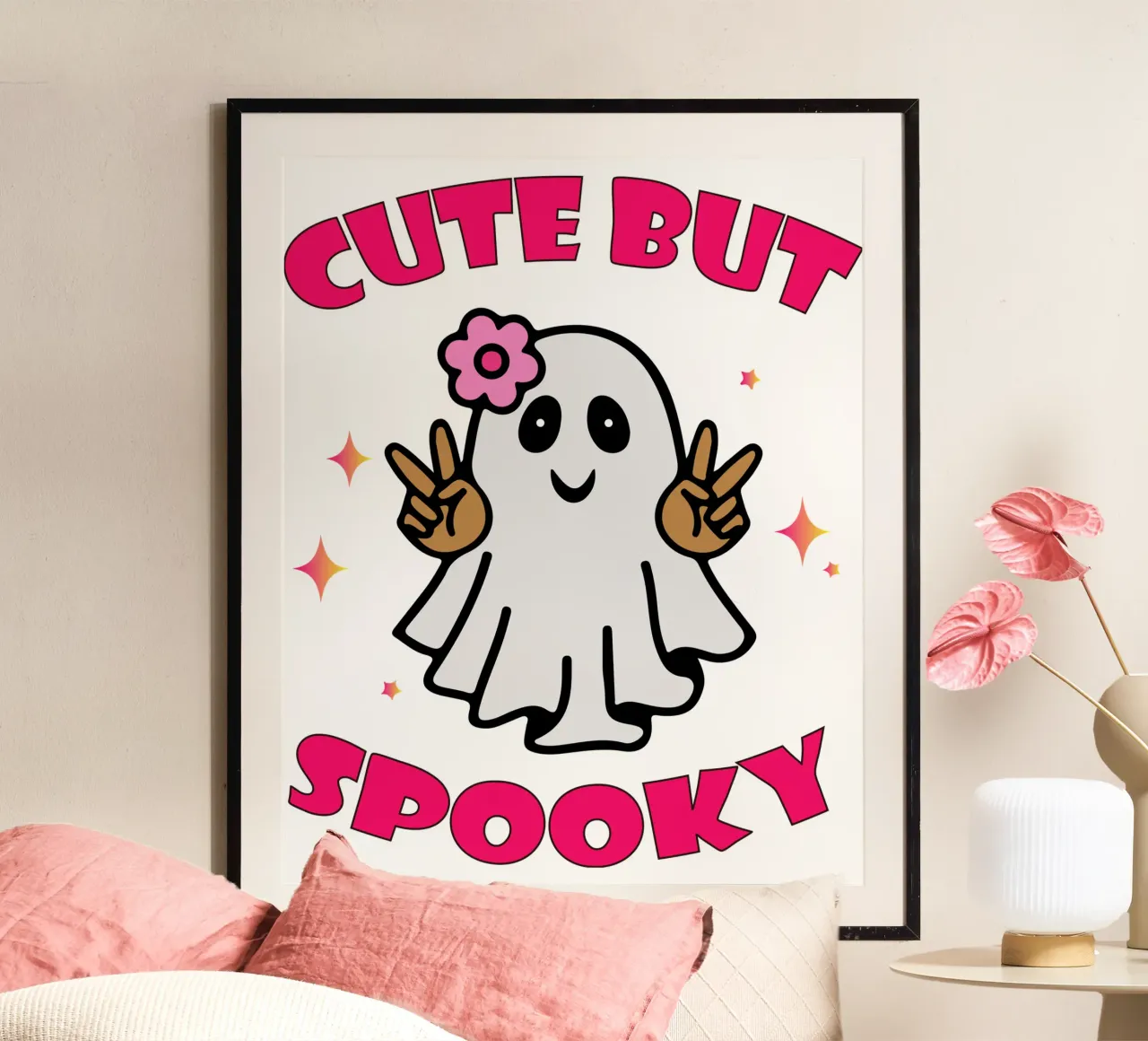 Arte di Halloween carina ma spettrale poster da ersanim