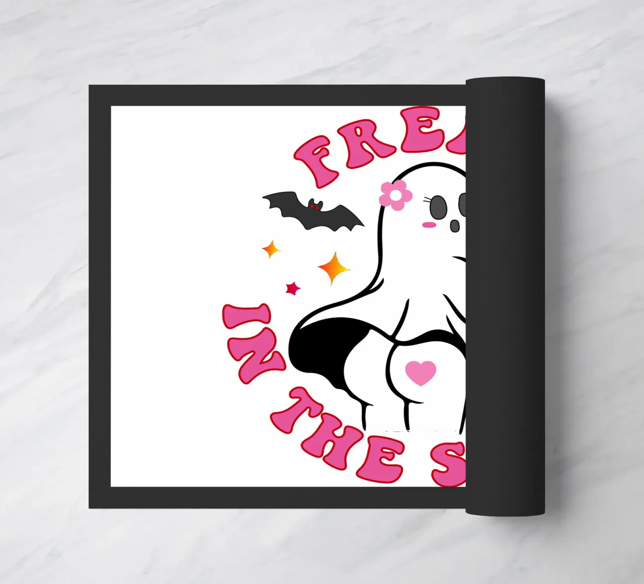 Freak in the sheet women halloween doormat by ersanim