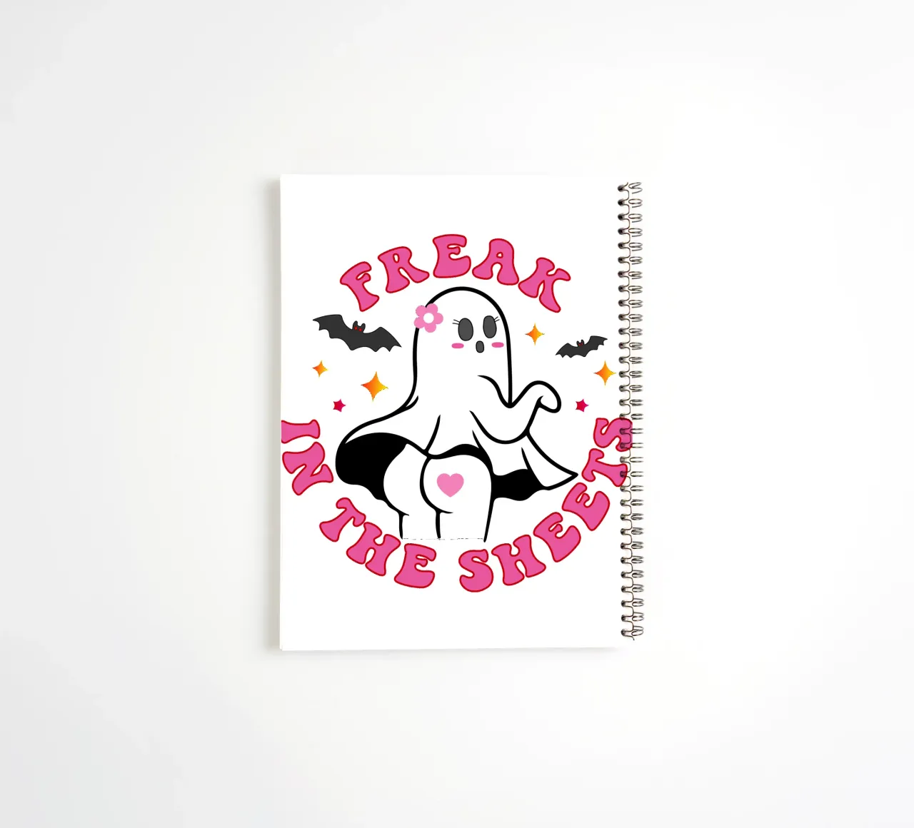 Freak in the sheet women halloween spiral notebook by ersanim