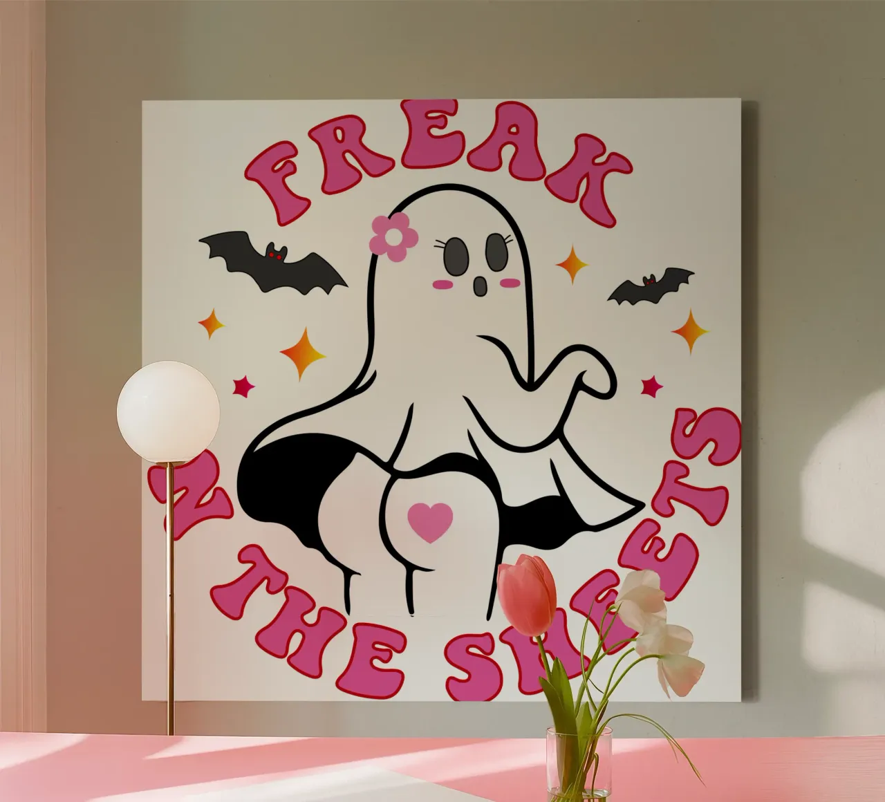 Freak in the sheet women halloween canvas by ersanim