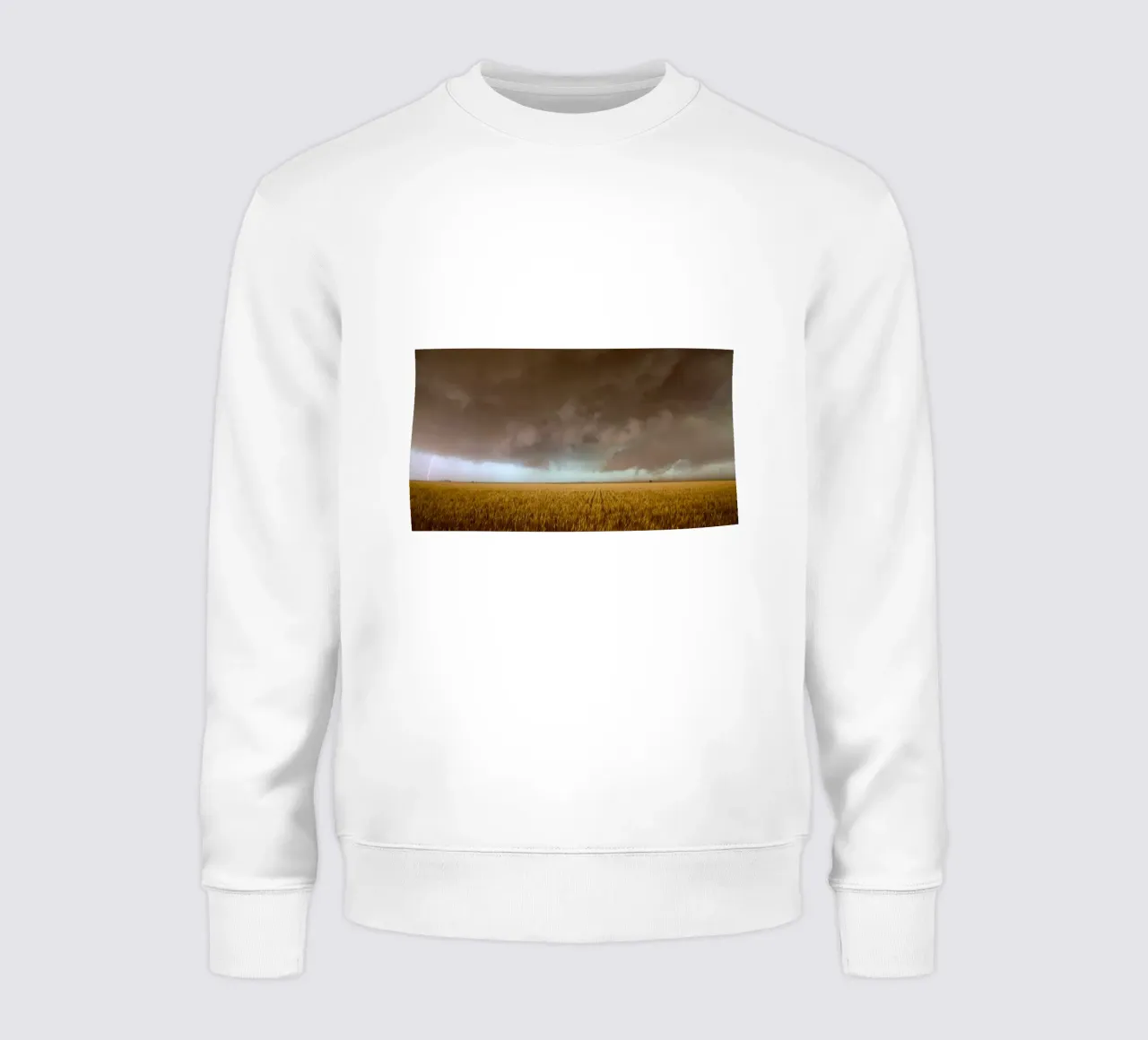campo di grano cielo tempestoso felpa da Earthly Visions