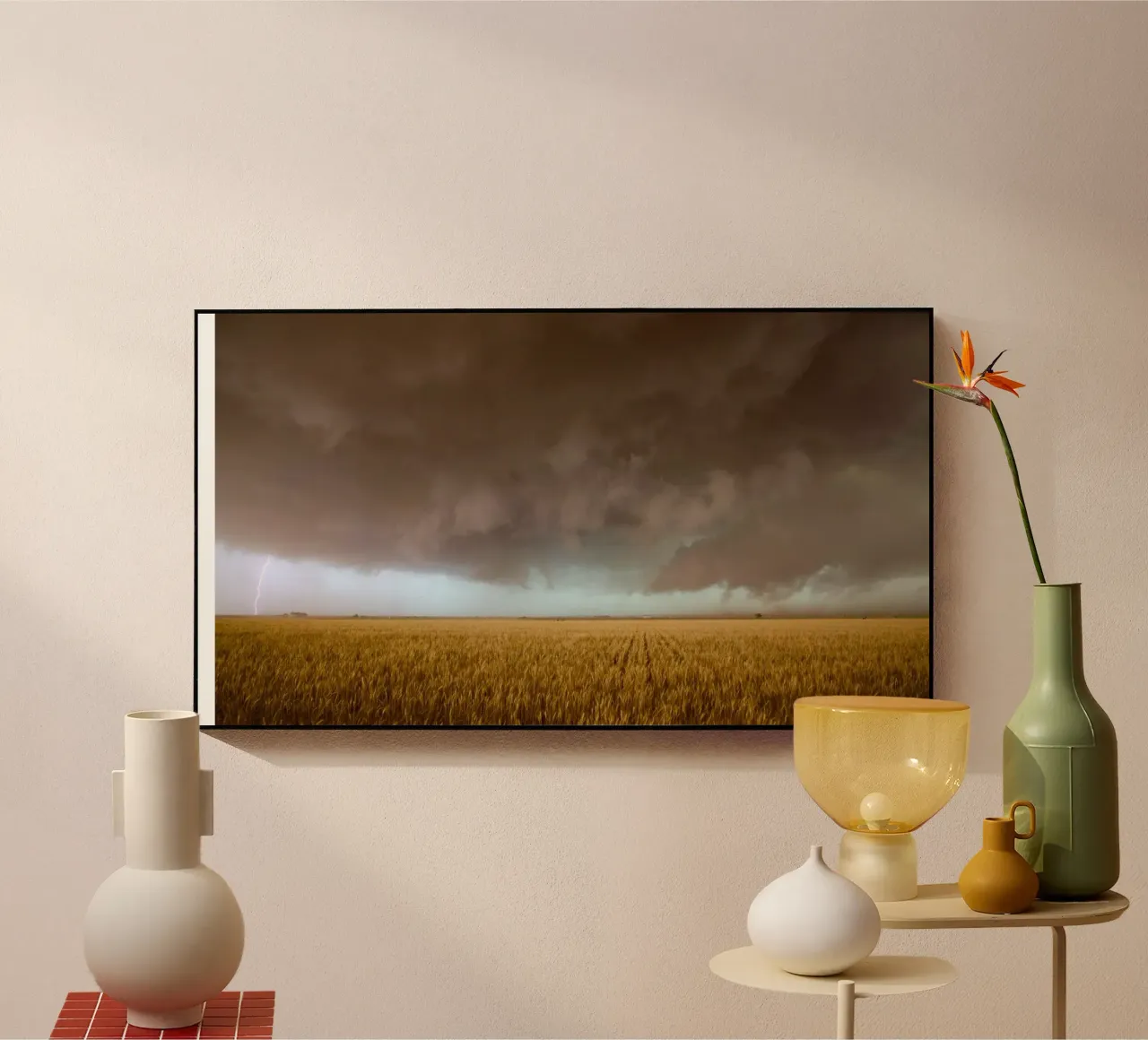 campo di grano cielo tempestoso plexiglass da Earthly Visions