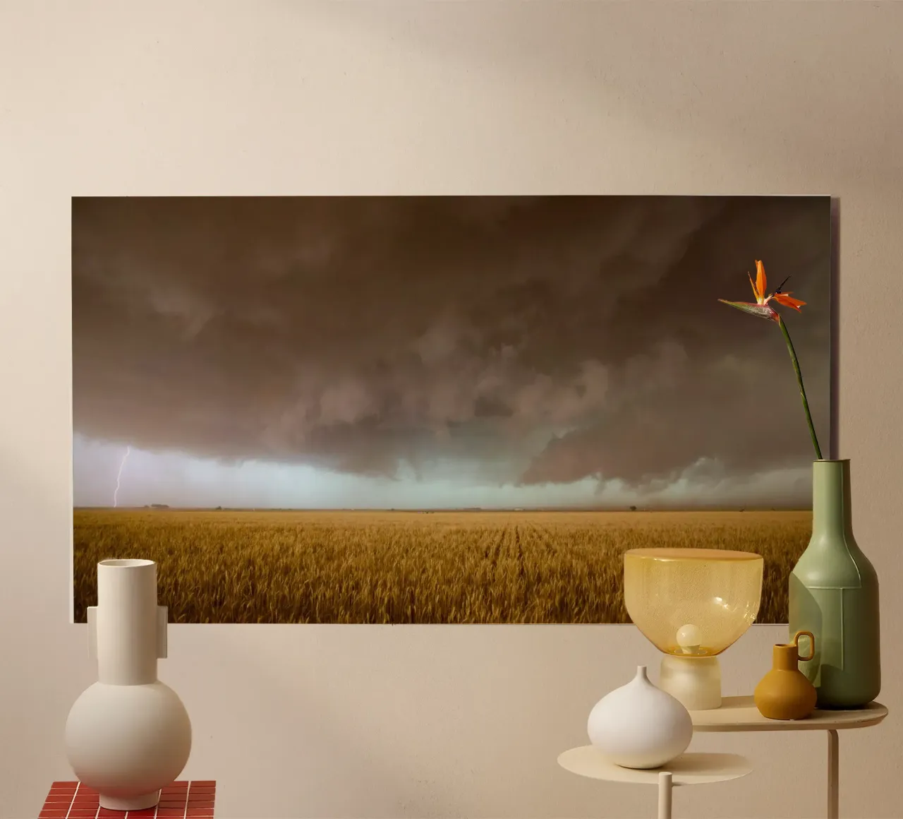 campo di grano cielo tempestoso alluminio dibond da Earthly Visions
