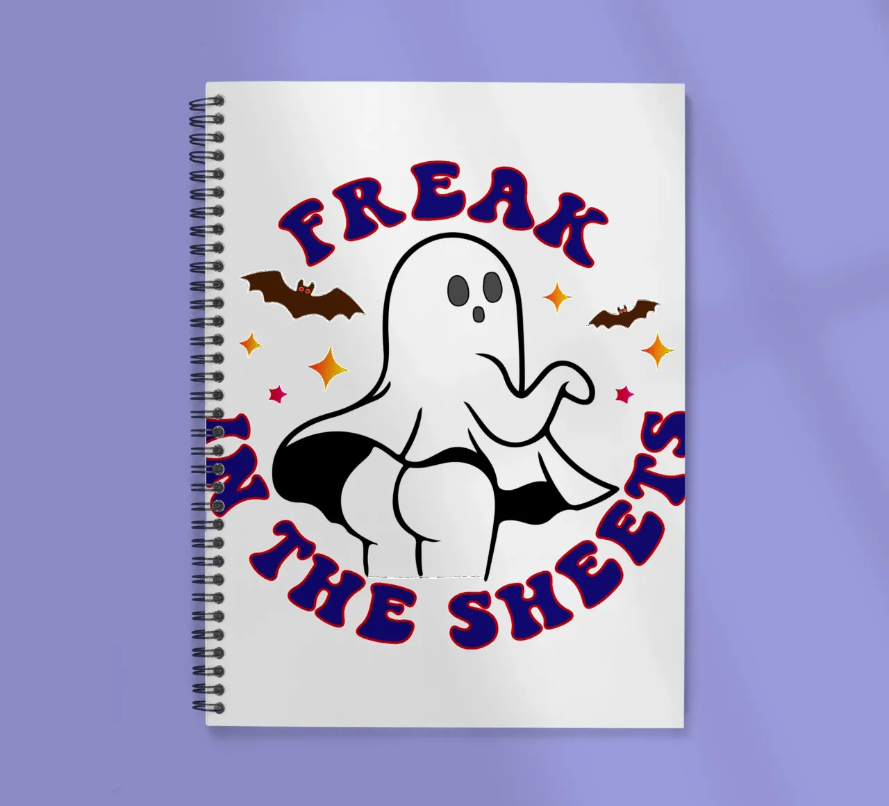 Freak in the sheet women halloween spiral notebook by ersanim
