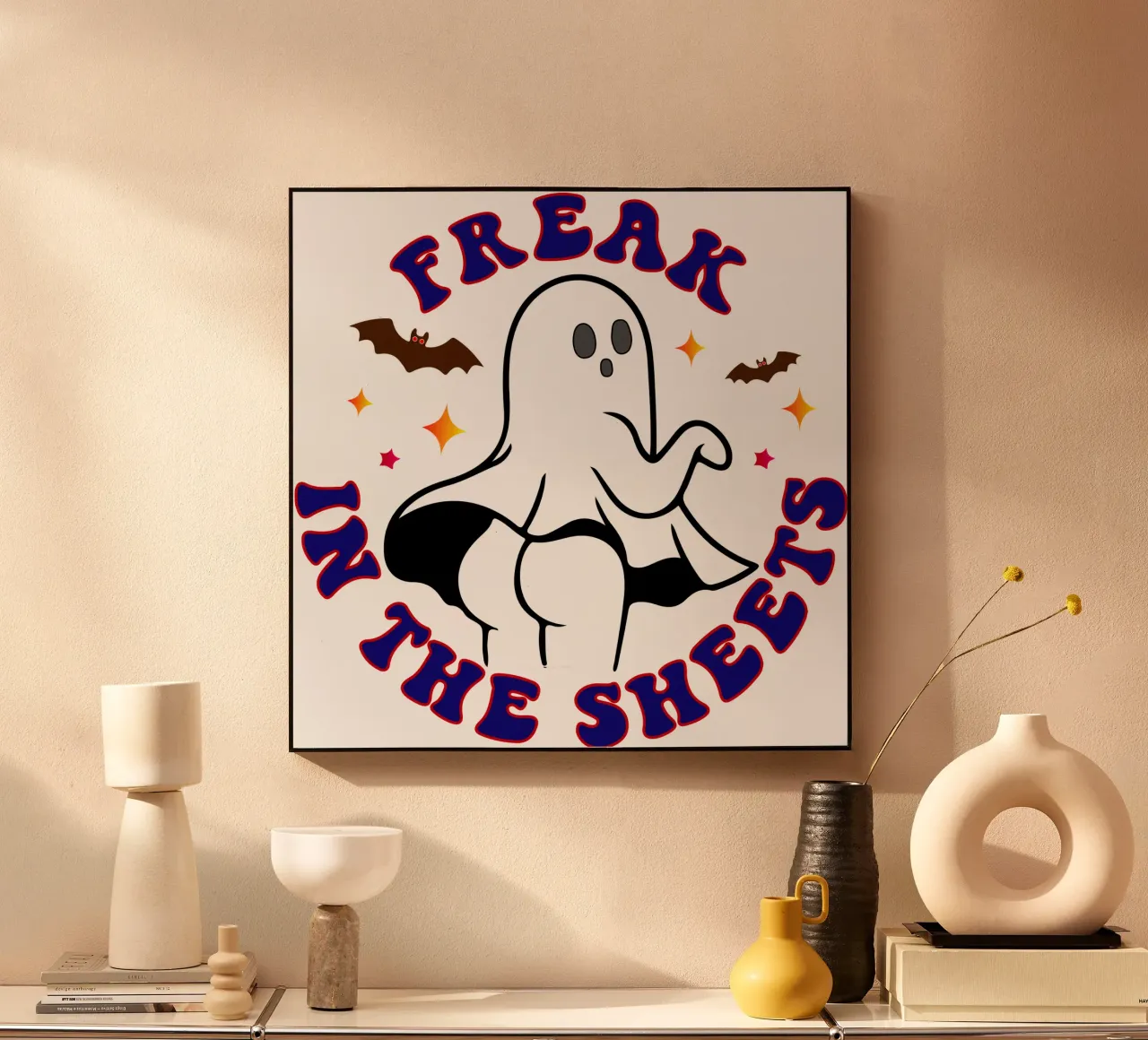 Freak nel lenzuolo donne Halloween alluminio dibond da ersanim