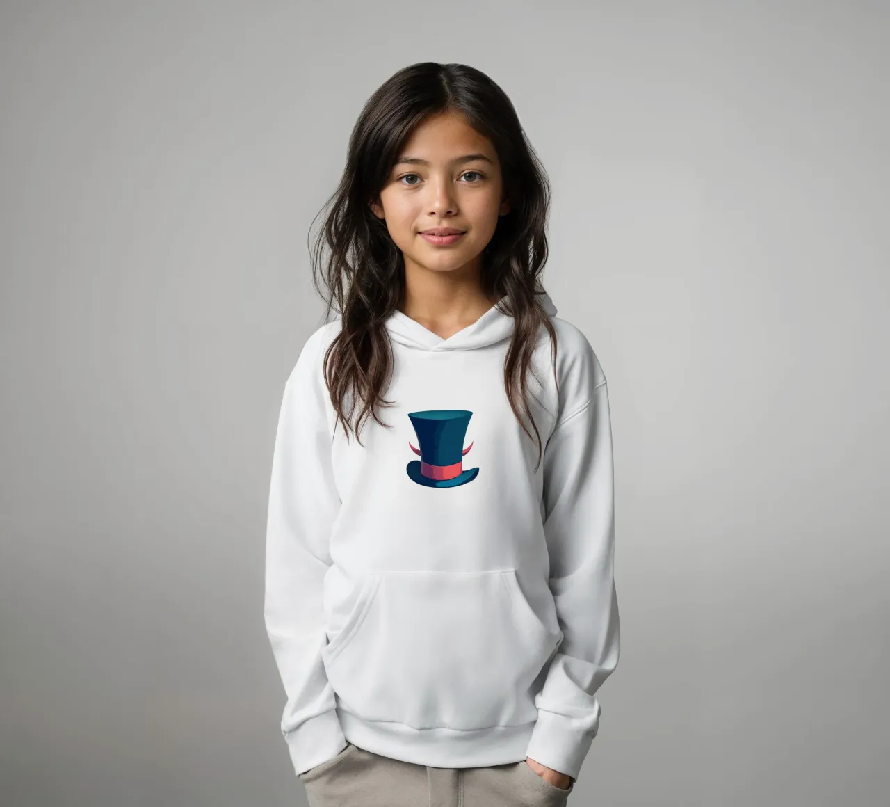 Classic Black Top Hat with Red Band Trending Now kids hoodie by Urban Life