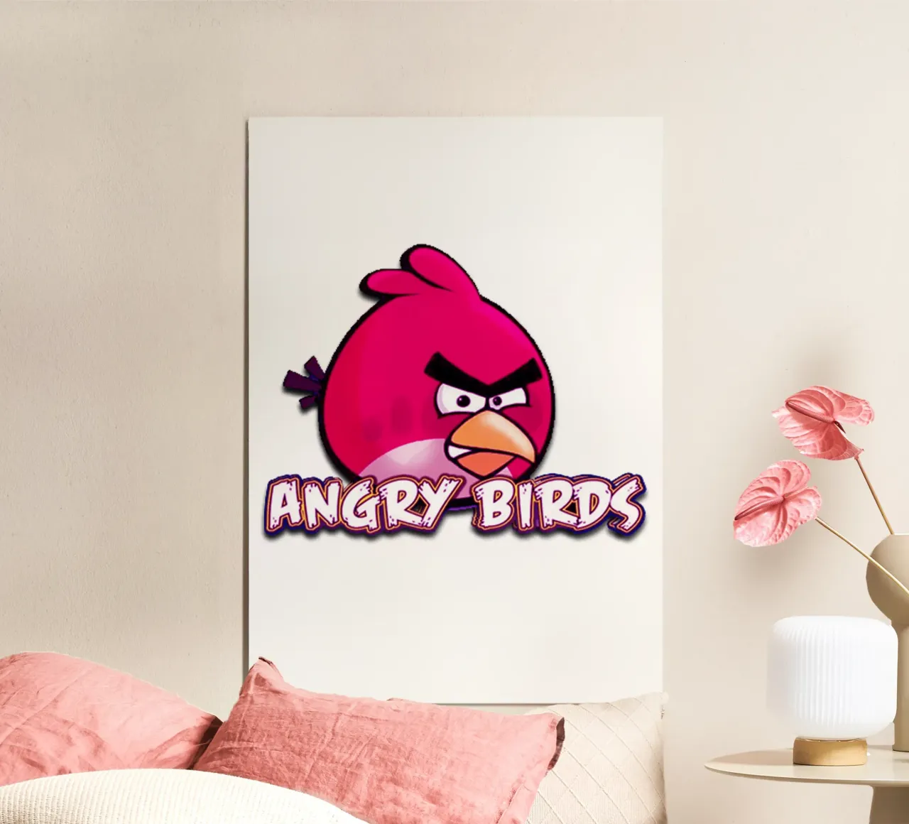 Il cartone animato di Angry Birds è ora di tendenza poster con telaio in plastica da Urban Life