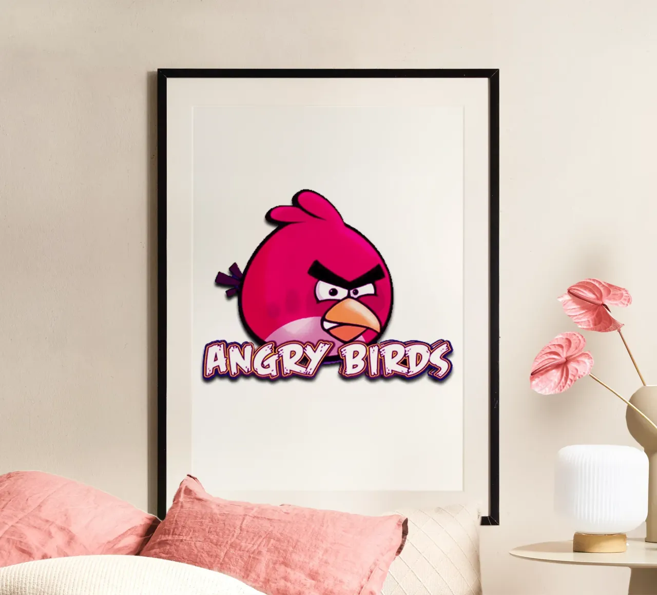 Il cartone animato di Angry Birds è ora di tendenza poster con telaio in plastica da Urban Life