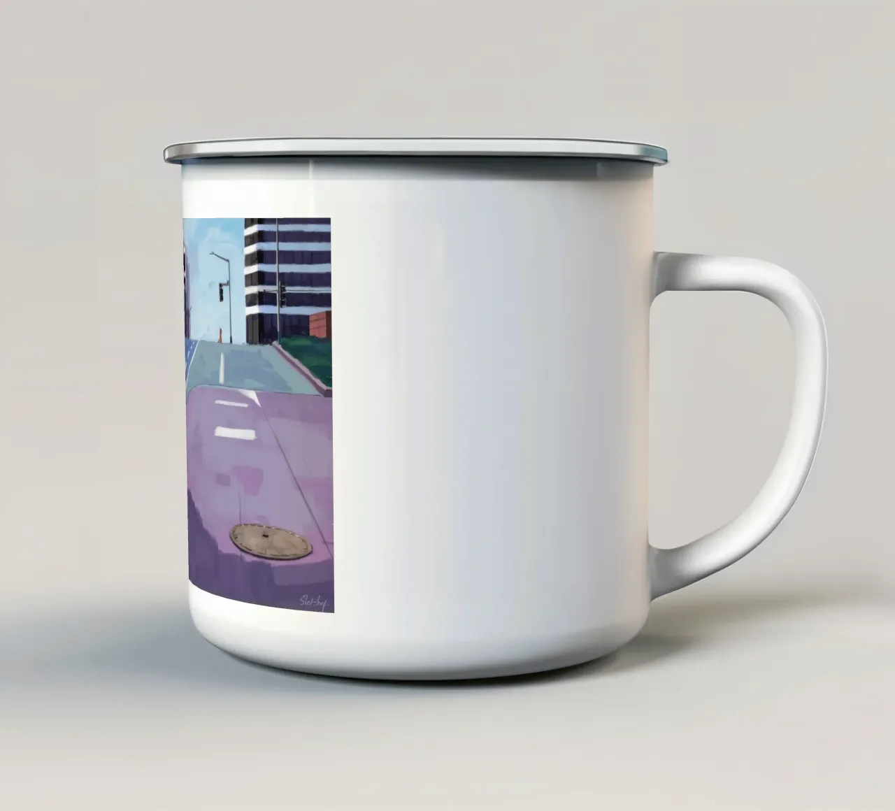 Prospettiva di Violet Street tazza in smalto da Opal Strokes