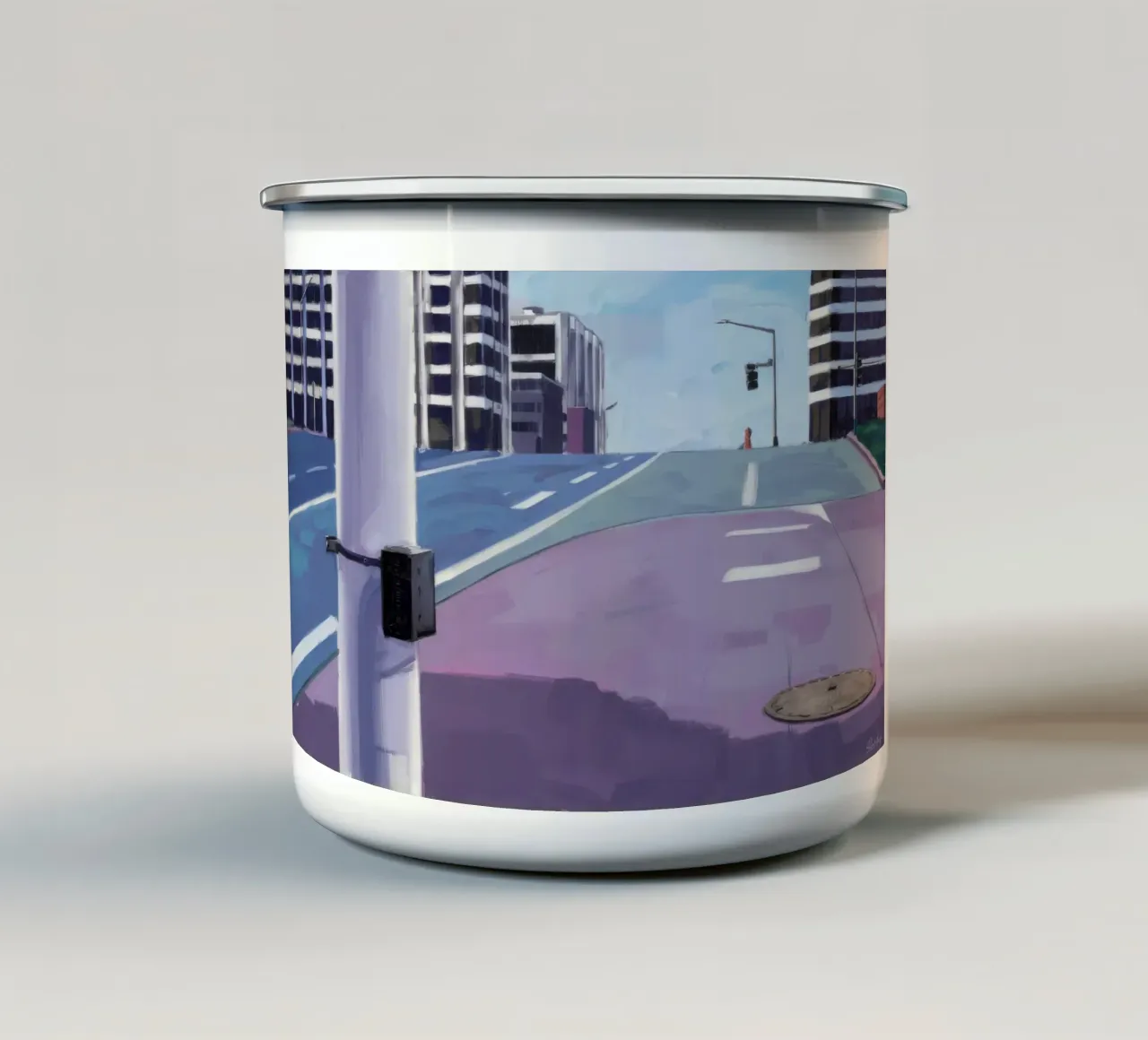 Prospettiva di Violet Street tazza in smalto da Opal Strokes