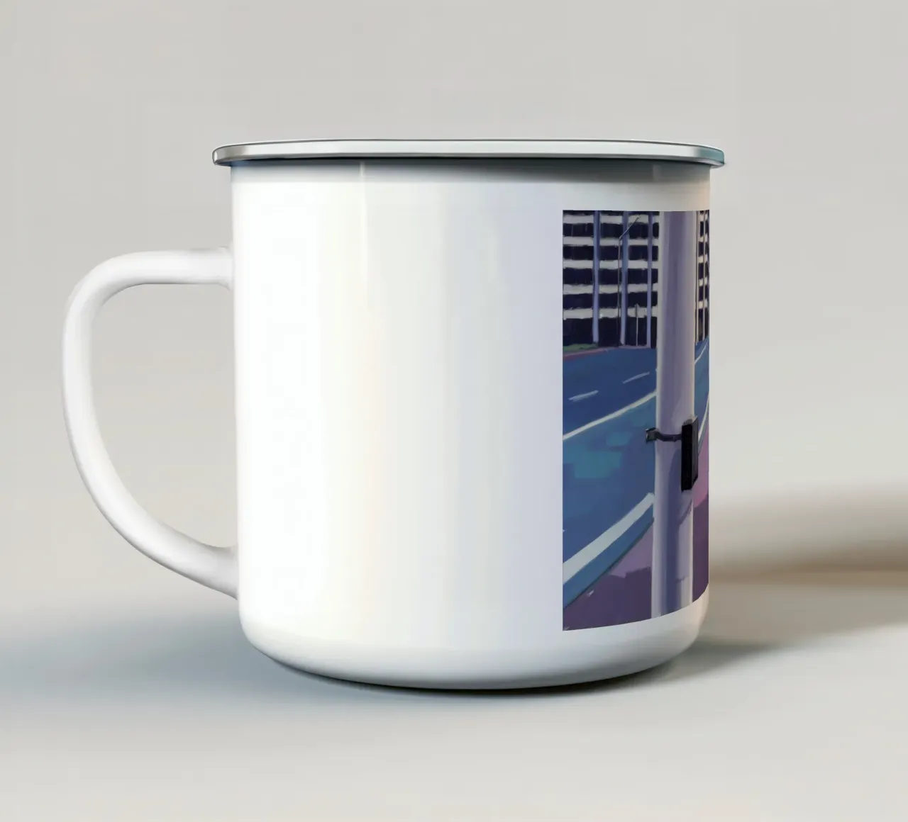 Prospettiva di Violet Street tazza in smalto da Opal Strokes