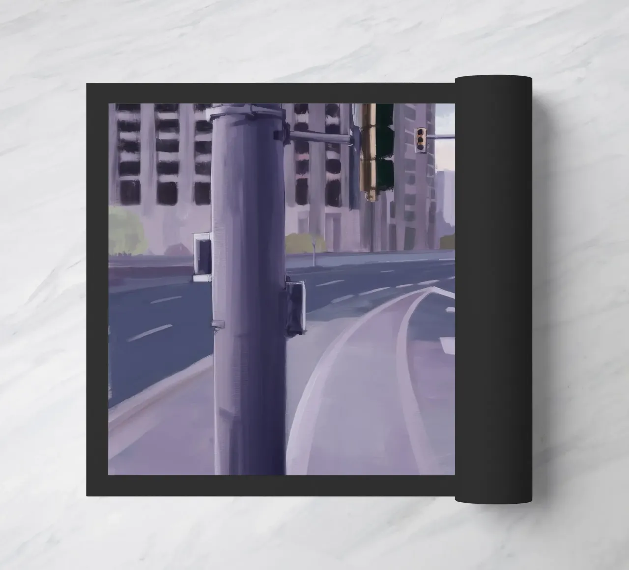 Urban Intersection Stillness doormat by Opal Strokes
