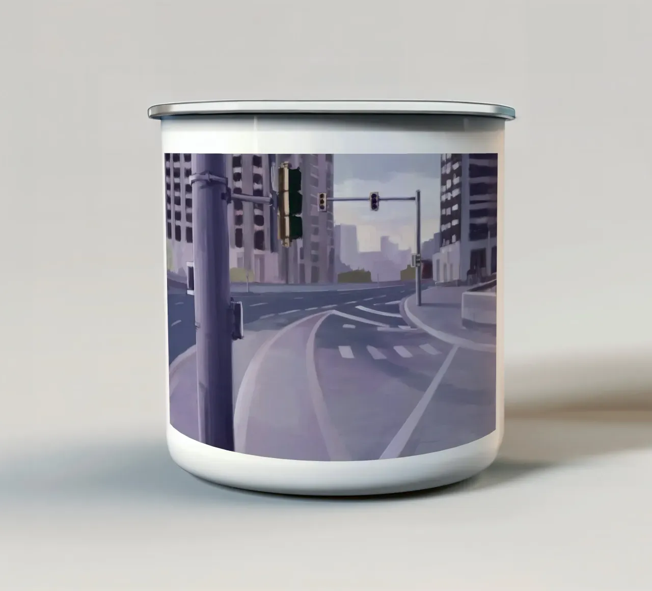 Intersezione urbana Immobile tazza in smalto da Opal Strokes