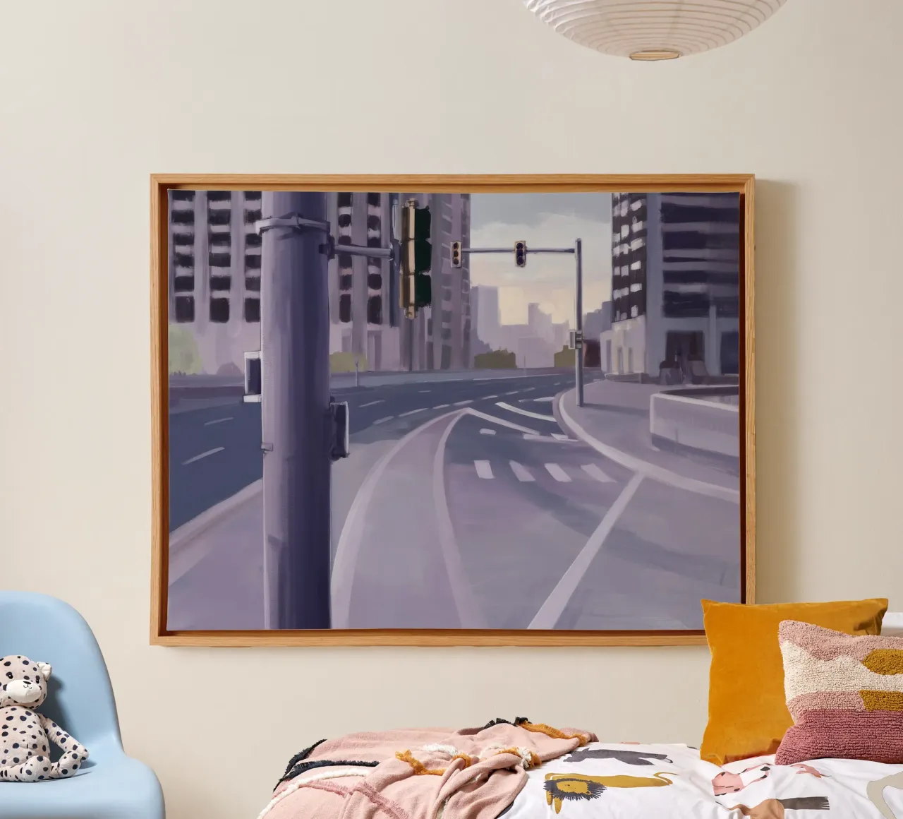 Urban Intersection Stillness canvas by Opal Strokes