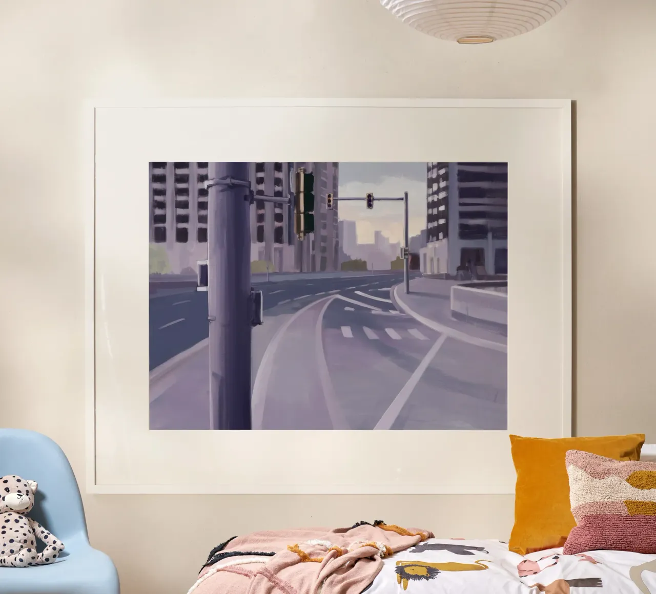 Intersezione urbana Immobile poster con telaio in plastica da Opal Strokes