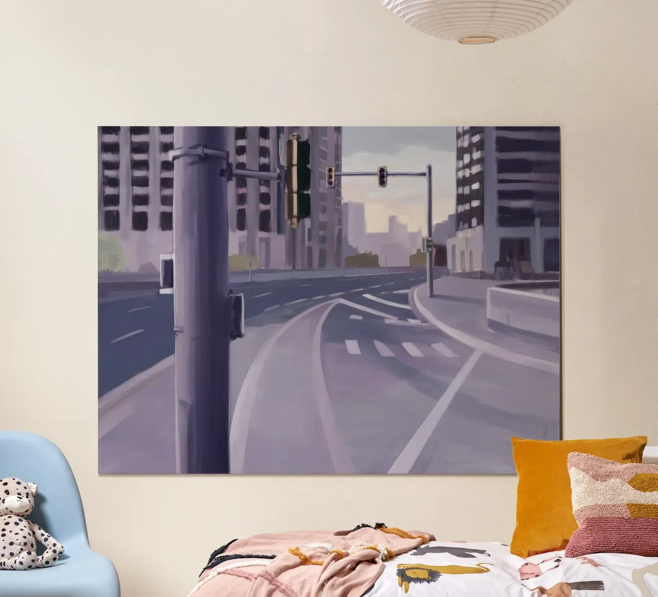 Intersezione urbana Immobile poster con telaio in plastica da Opal Strokes