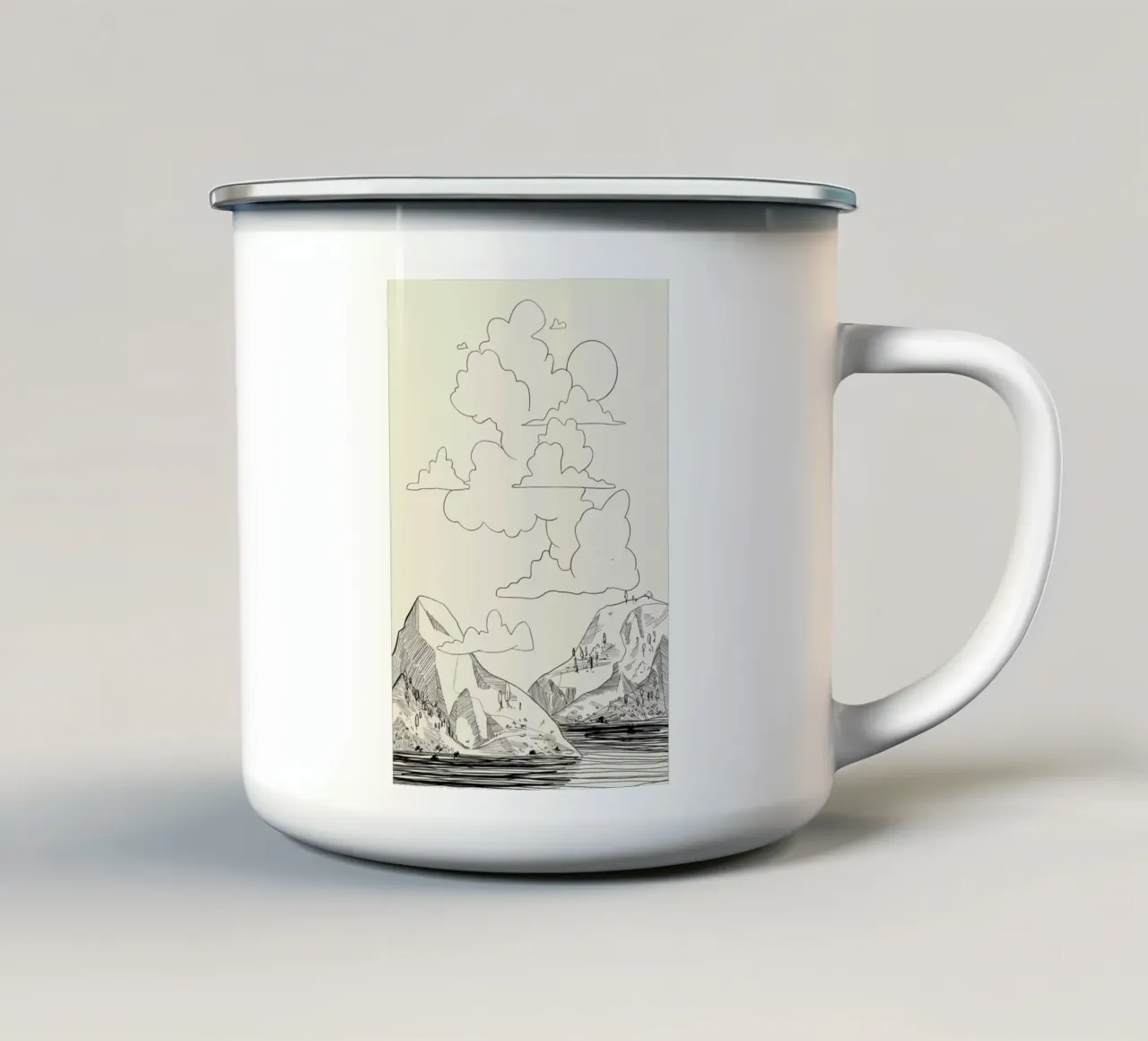 In the Clouds tazza in smalto da Graphite
