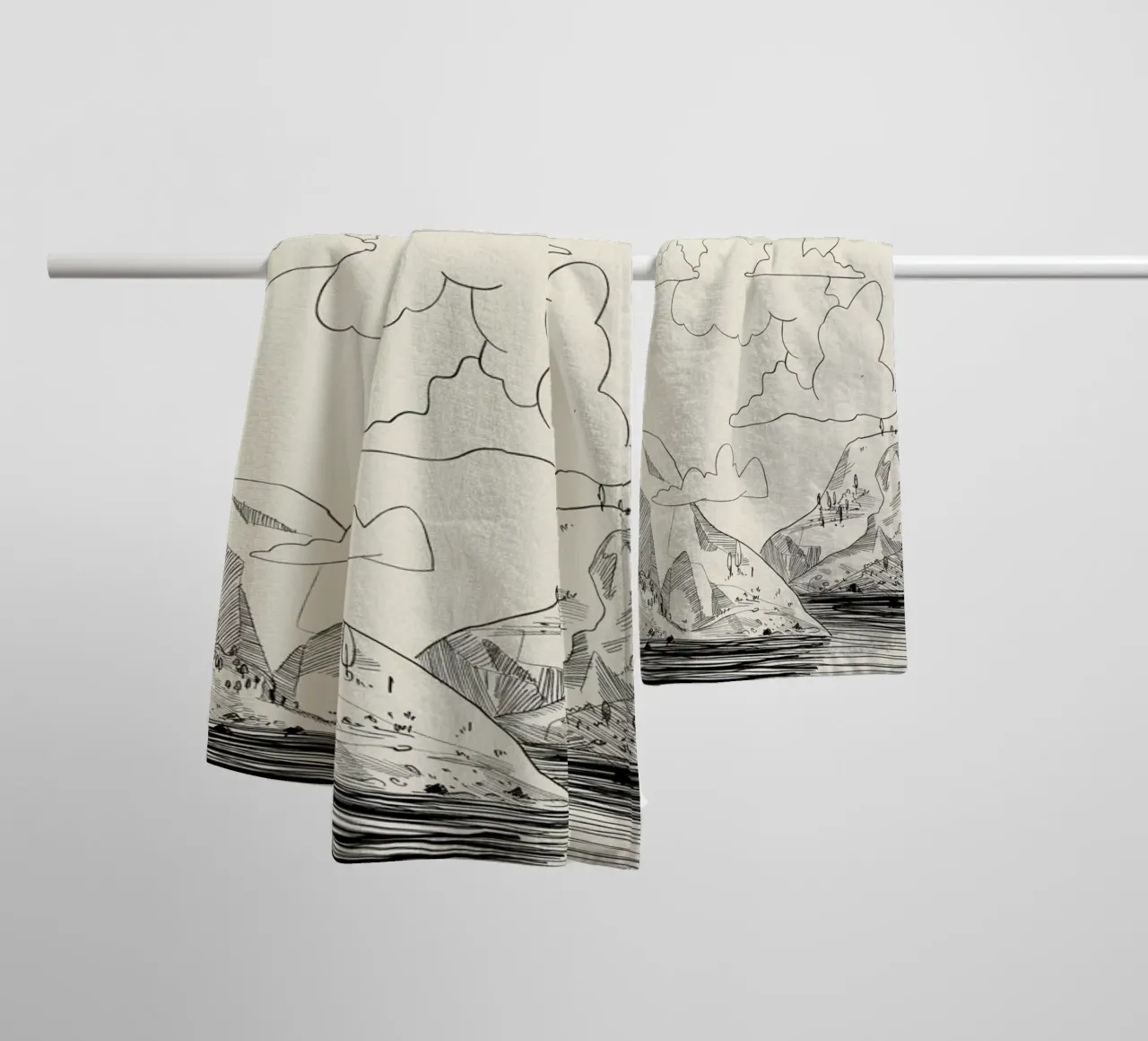 In the Clouds asciugamano da bagno da Graphite