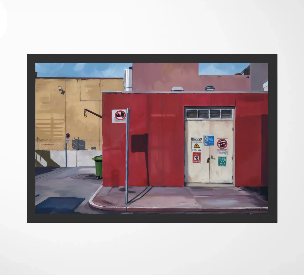 Parete rossa, porta bianca zerbino da Opal Strokes