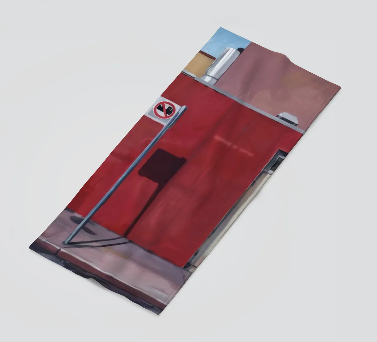 Parete rossa, porta bianca telo mare da Opal Strokes