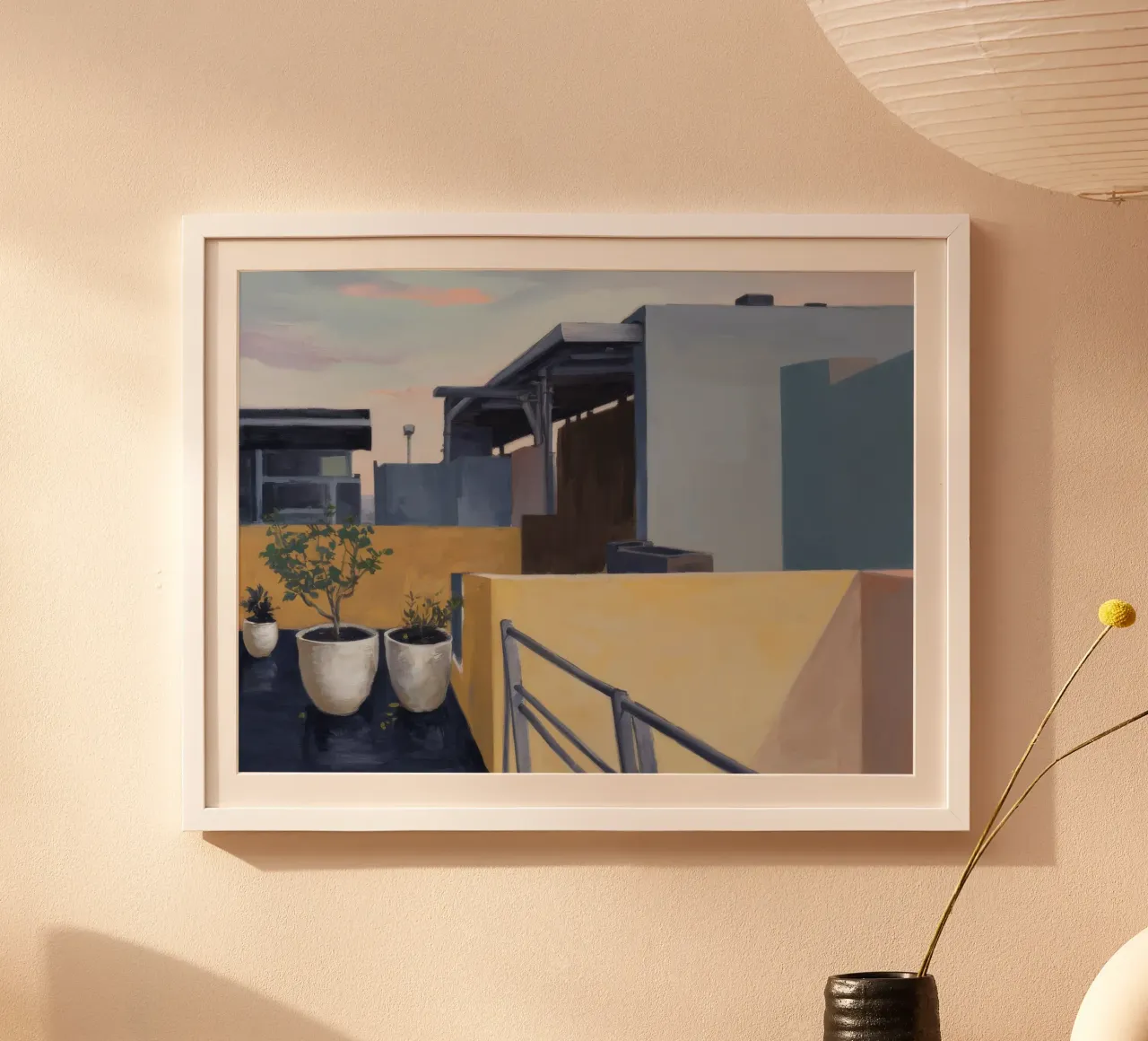 Il giardino pensile è un'occasione di riposo poster con telaio in plastica da Opal Strokes