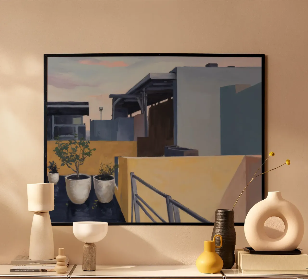 Il giardino pensile è un'occasione di riposo poster con telaio in plastica da Opal Strokes