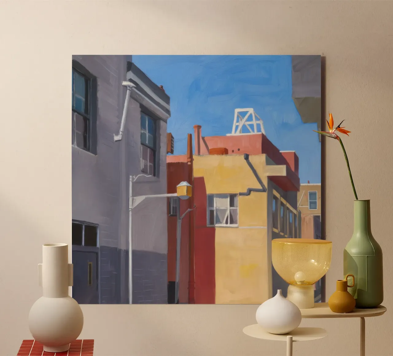 Geometria urbana colorata alluminio dibond da Opal Strokes