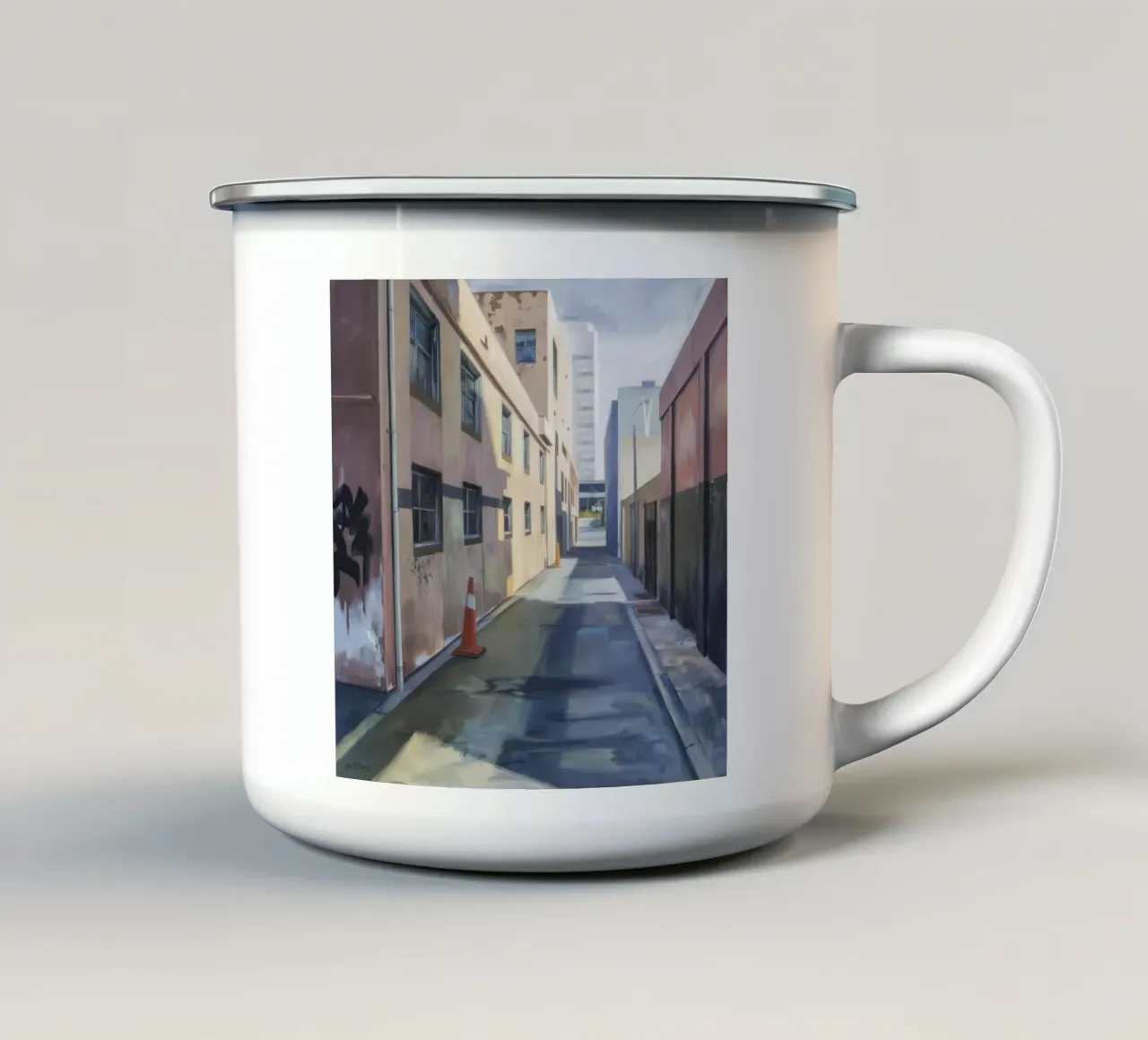 Passaggio del canyon urbano tazza in smalto da Opal Strokes