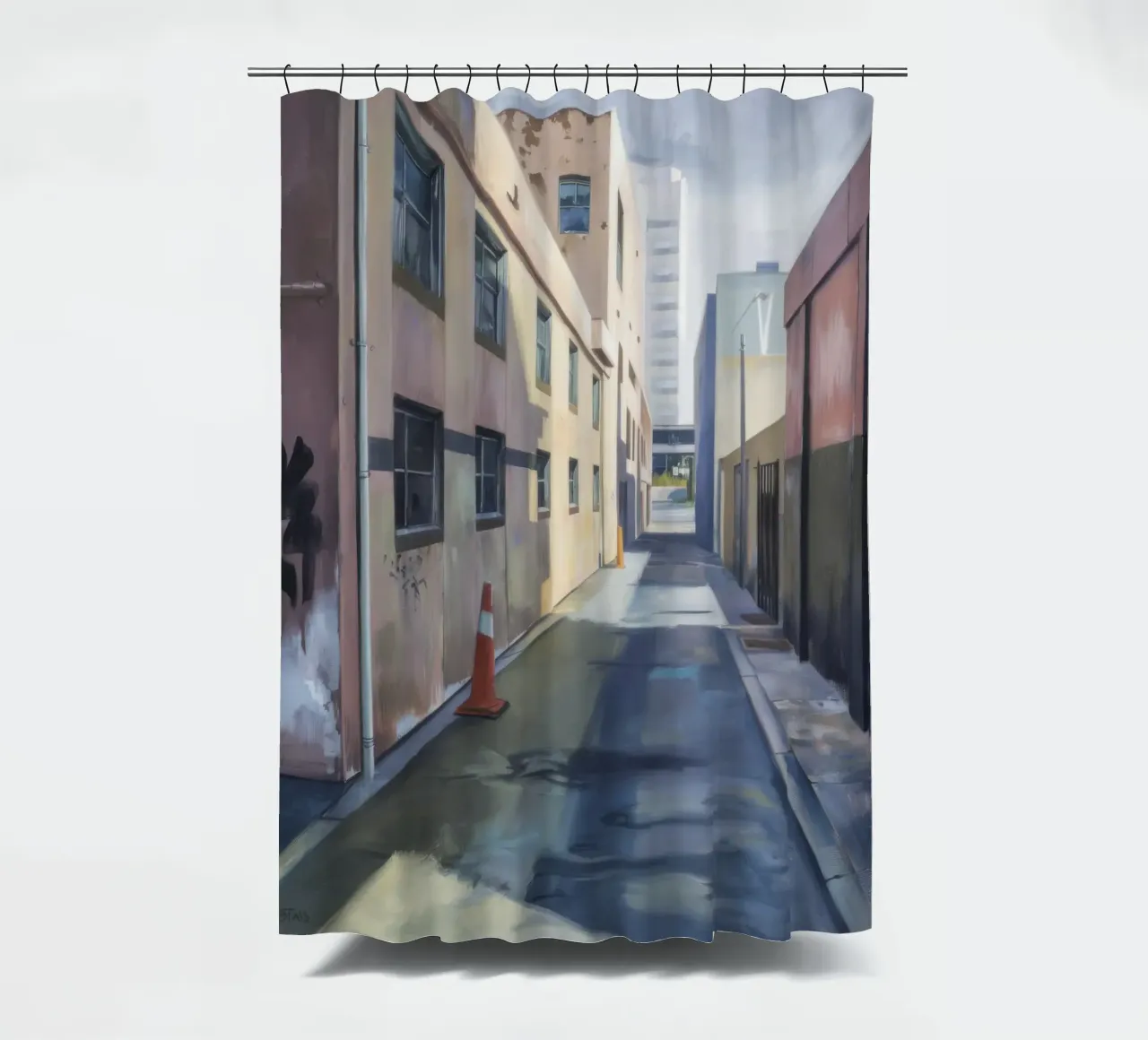 Urban Canyon Passage shower curtain by Opal Strokes