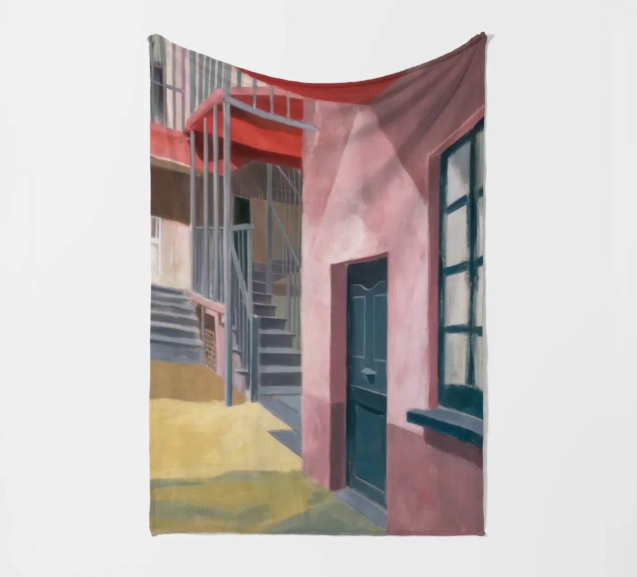 Salita di una scala geometrica coperta in pile da Opal Strokes