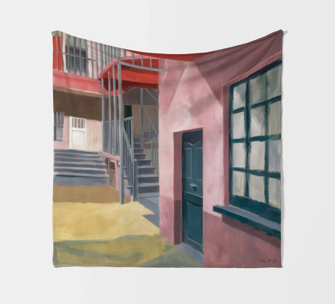Geometric Stairway Ascent fleece blanket by Opal Strokes