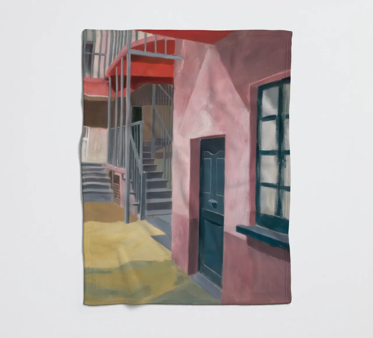 Salita di una scala geometrica coperta in pile da Opal Strokes